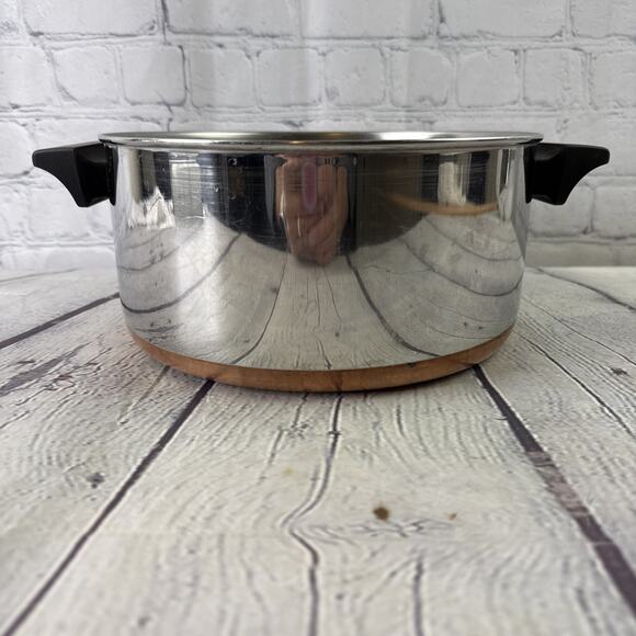 REVERE WARE 4 1/2 Qt.‎ 89g Stock Pot - NO LID Tri-Ply Stainless Clinton ILL USA - Picture 1 of 7